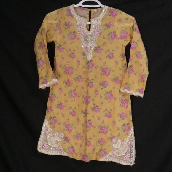 ETHNIC KIDS | 8-9 years | Traditional Floral and Lace Dress - Picture 1 of 16